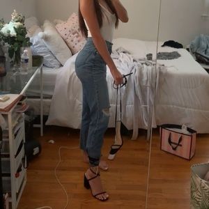 Black Strappy Block Heels